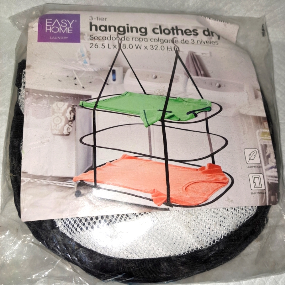 Hanging clothes dryer.